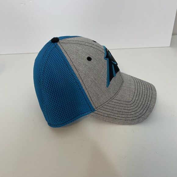 NFL Carolina Panthers New Era 39Thirty Stretch Baseball Cap Hat S/M Gray & Blue - Picture 4 of 8